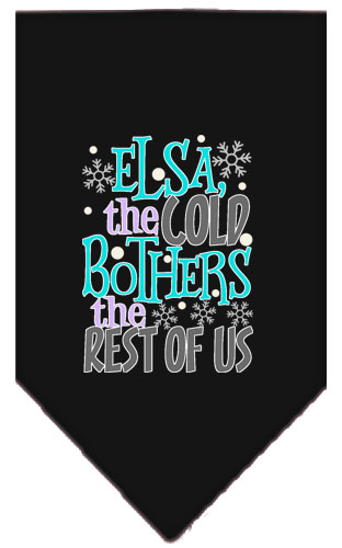 Elsa, the Cold Screen Print Bandana Black Large